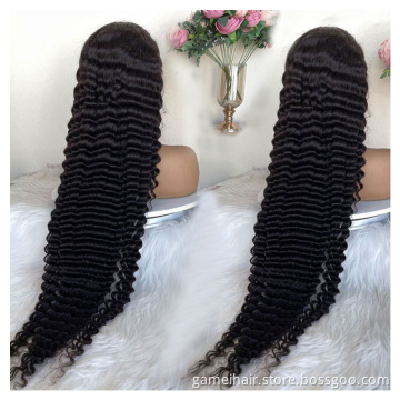vietnam  hair glueless deep wave  13X4 40 50 inch hd transparent lace front human hair wigs colors usa drop shipping